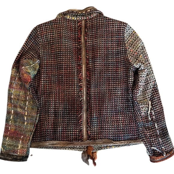 Yak Magik Art To Wear Black Multi Mixed Media Open Blazer Size Medium - Picture 15 of 15